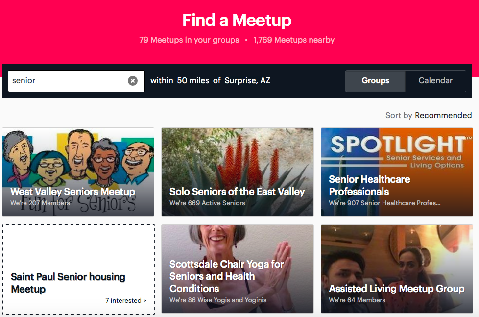 Avoid a nursing home with meetup groups