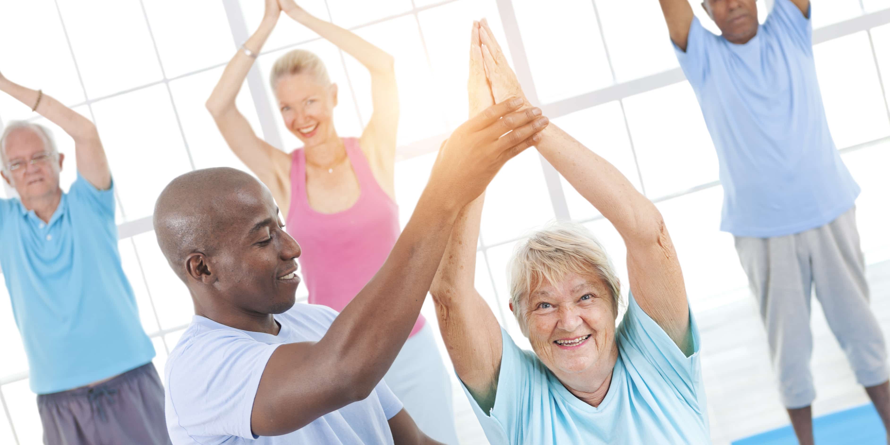 Balance exercises for seniors can be done in groups