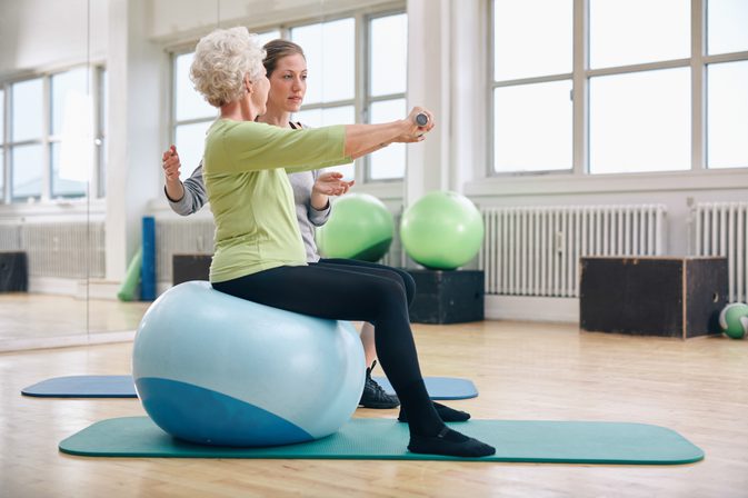 A lady seeing the benefits of exercise for seniors