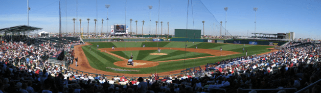 Goodyear ballpark. Spring training is a great example of activities for seniors that love sports in assisted living