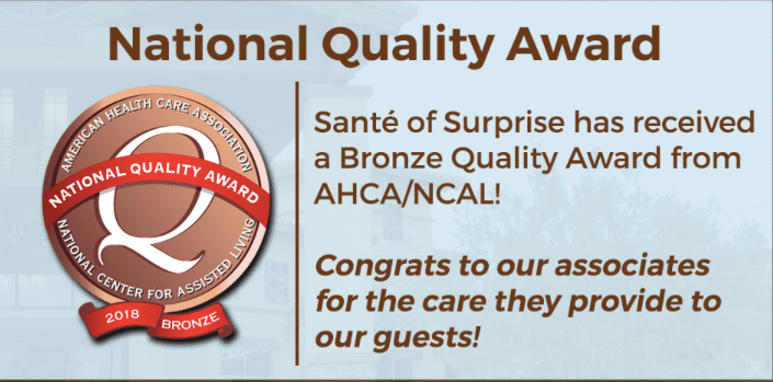 Sante won the National Quality Award for medical centers around Surprise